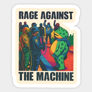 Rage Against The Machine Portland Frog Protest Sticker